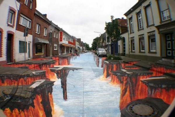 diaforetiko.gr : 3D street art by Edgar Muller Lava Burst 620x417 600x403 Δείτε εκπληκτικές 3D ζωγραφιές στο δρόμο...