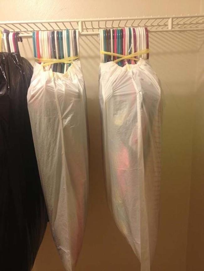 When you're moving, put garbage bags over hung clothes to keep them clean.