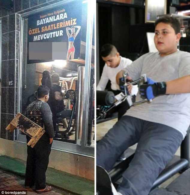 The photo of this young boy staring into a gym went viral, so the gym offered him free membership