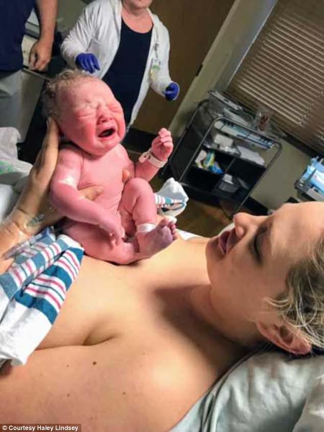 Millie was born at seven pounds, six ounces on May 5 and she was two weeks early