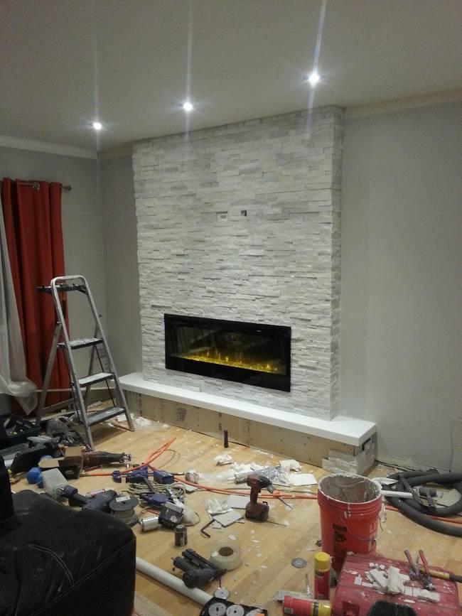 Now that the the fireplace was finished, there was still one thing left to do to really finish the room.
