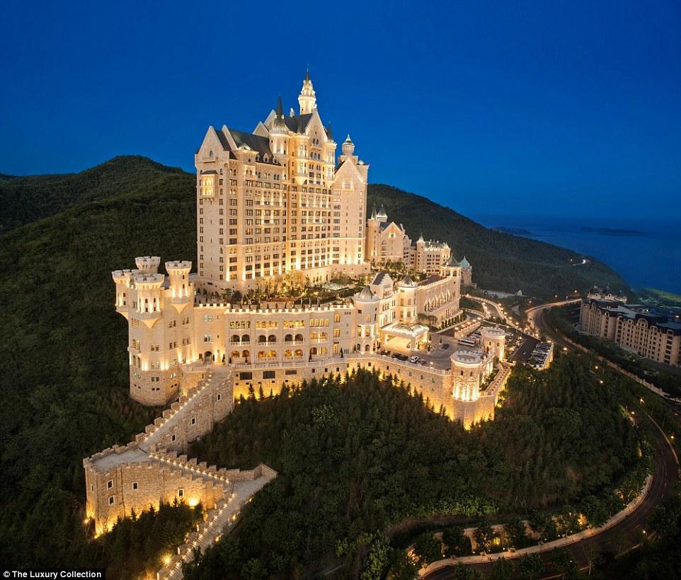 And if all those aren't quite bling enough, how about The Castle, a Luxury Collection hotel, on the Lotus mountain, in Dalian, China