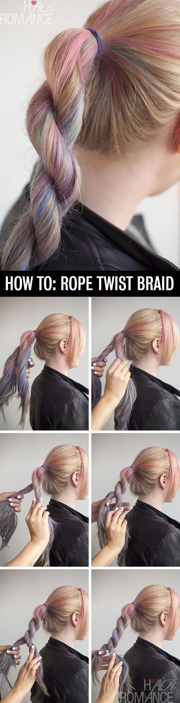 The colorful twist braid is easy to do. 