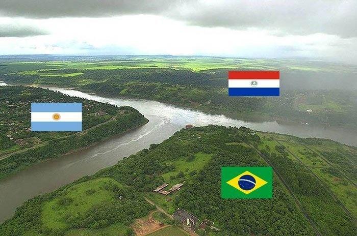 Where Argentina, Brazil and Paraguay intersect.