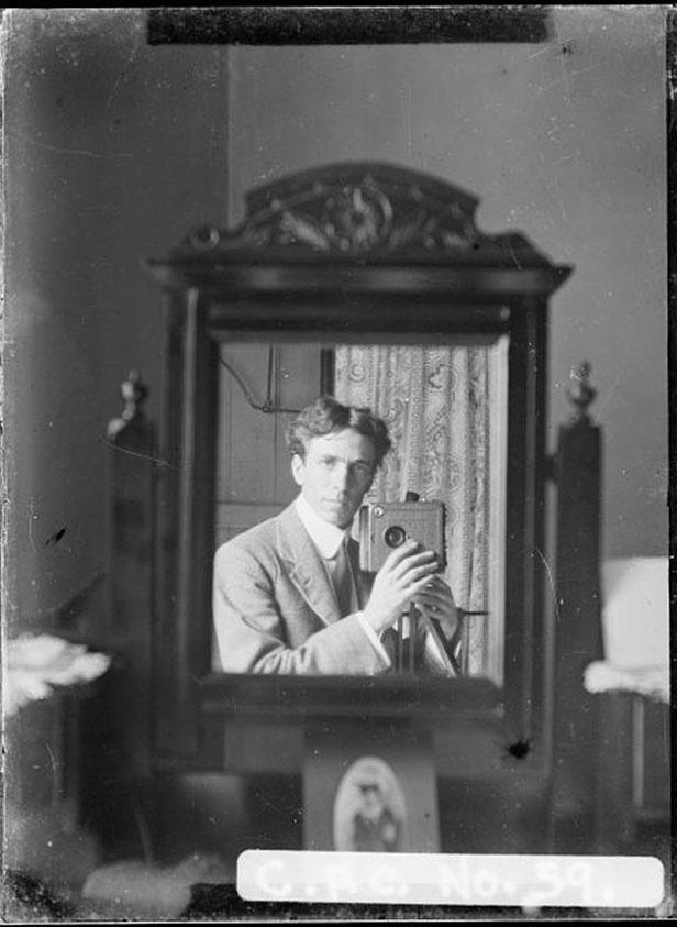 Australian artist Harold Cazneaux putting together his OkCupid profile in 1910.