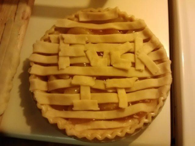 Message in a pie. 