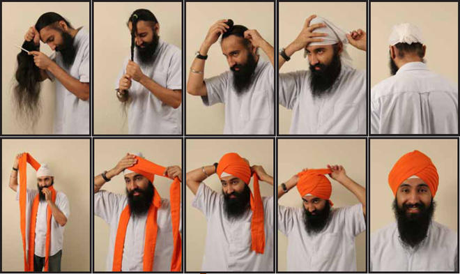 Having long hair in the Sikh religion is mandatory. It's one of "the five requisites of faith." 