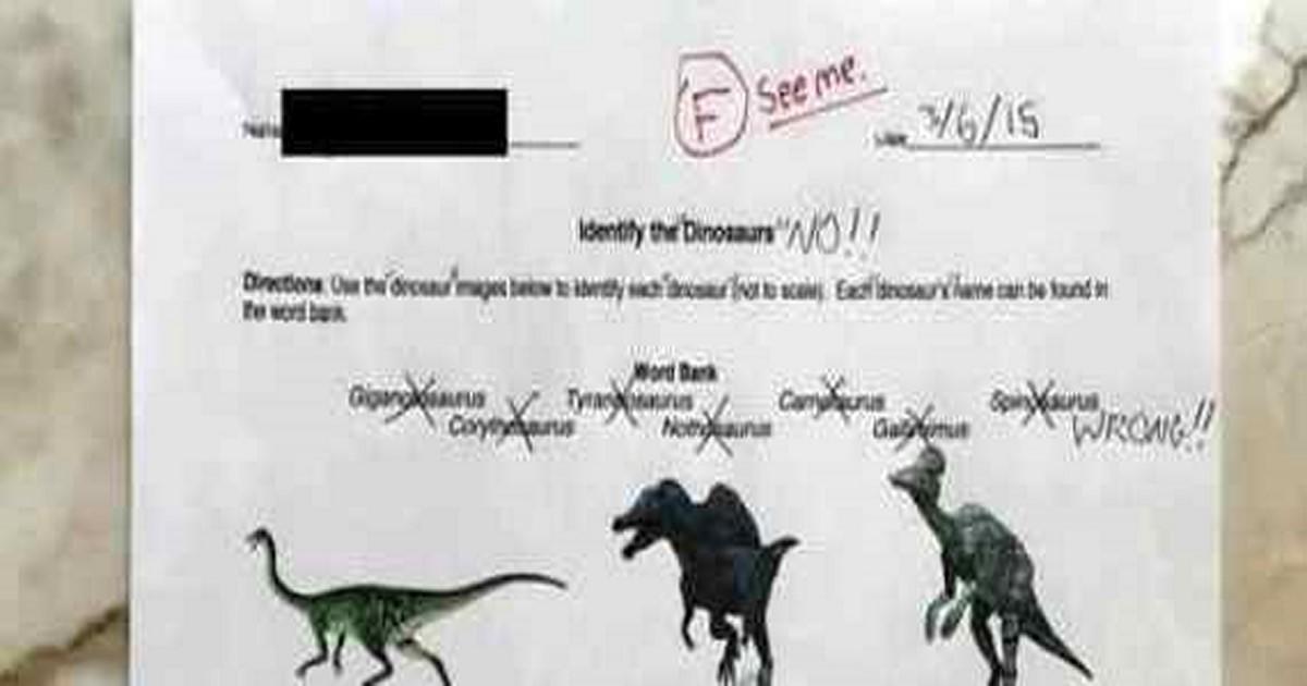 Η απίστευτη απάντηση μπόμπιρα σε διαγώνισμα για τους δεινόσαυρους