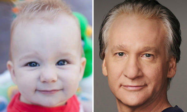 This baby has exactly the same eyes and smirk as Bill Maher.