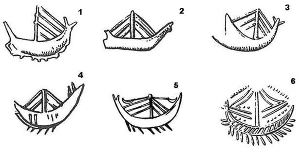 Σχέδια των πλοίων που χρησιμοποιούσαν την ίδια εποχή οι Κρήτες