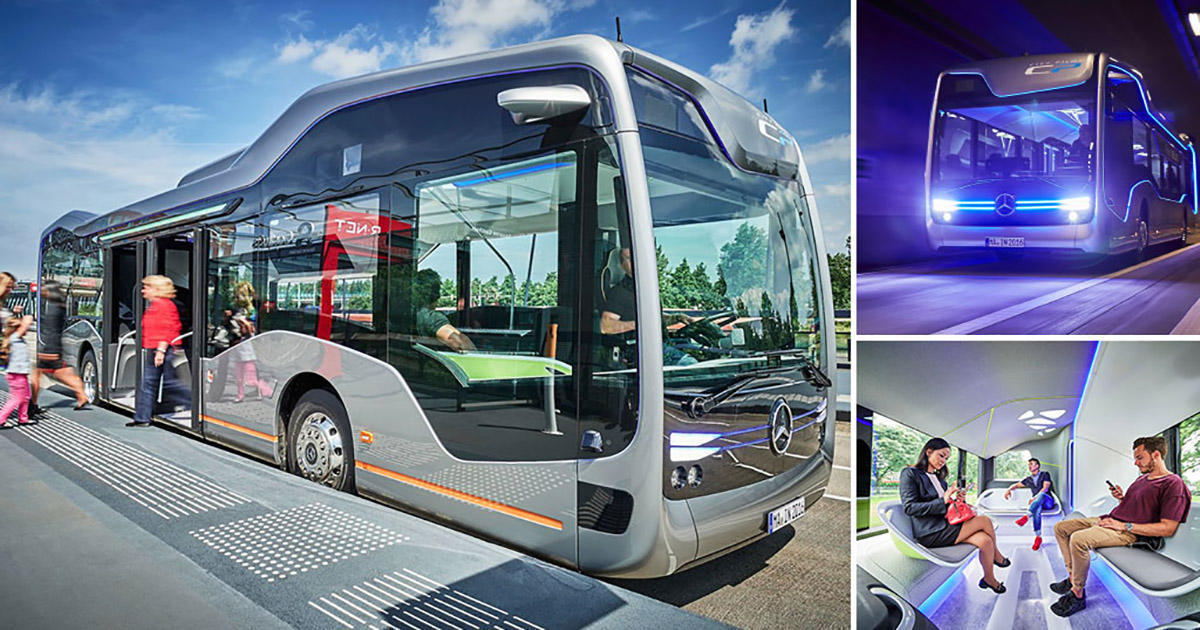 Το αυτόνομο λεωφορείο της Mercedes ήρθε από το «μέλλον» και  έκανε την πρώτη του διαδρομή.