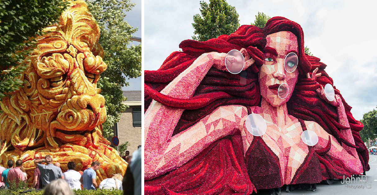 Δείτε 10 τεράστια γλυπτά φτιαγμένα από λουλουδία για μια μεγαλοπρεπή γιορτή λουλουδιών στην Ολλανδία