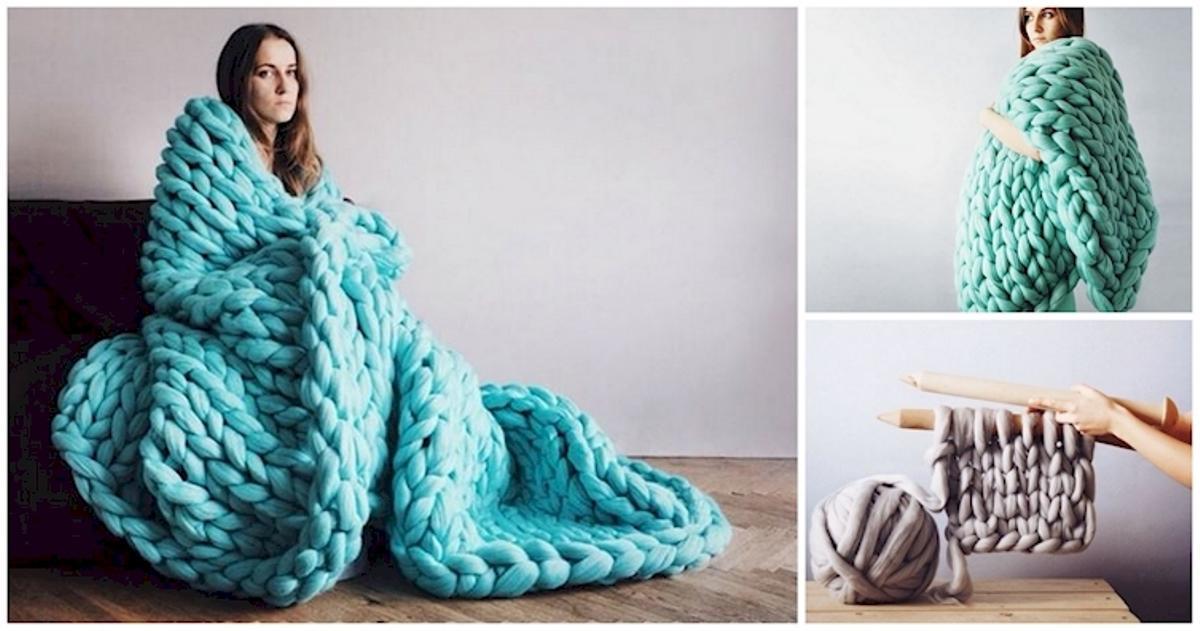 Ο,τι καλύτερο για τον χειμώνα: Τεράστιες πλεκτές κουβέρτες ιδανικές για χουχούλιασμα. Δείτε ΠΩΣ να τις φτιάξετε μόνες σας