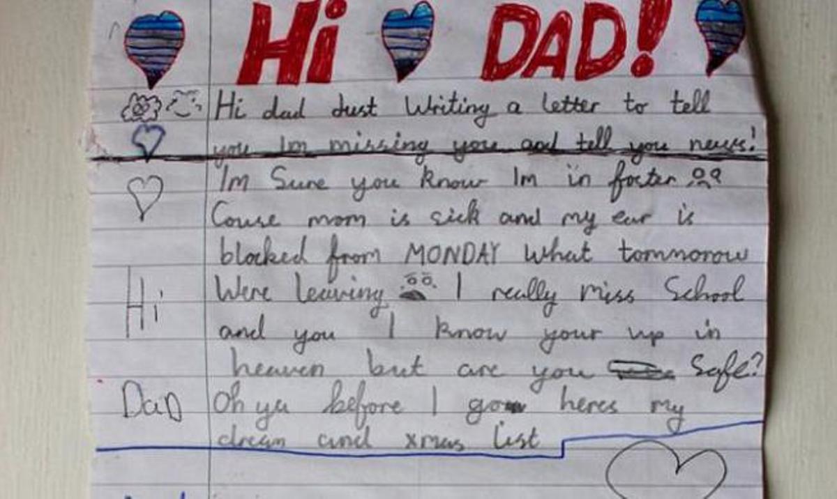 Το συγκινητικό γράμμα ενός παιδιού από την Σκωτία στον νεκρό μπαμπά του.