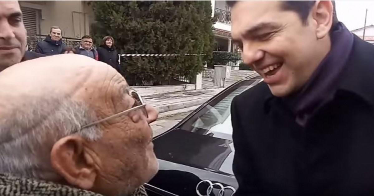 Ένας 92χρονος περπάτησε 3 χιλιόμετρα για να συναντήσει τον Τσίπρα