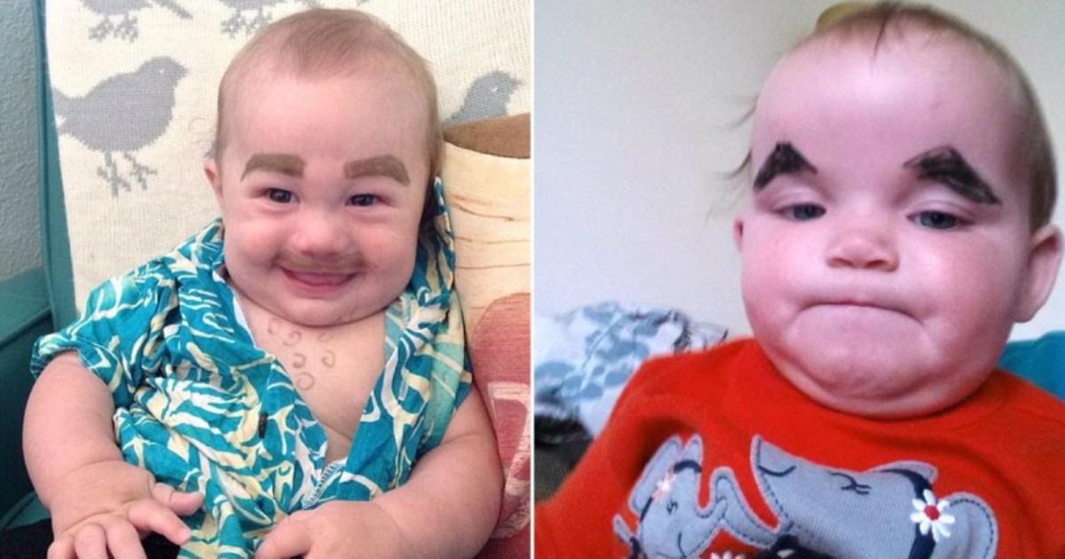 Αστείο ή χαζομάρα; Γονείς ζωγραφίζουν ψεύτικα φρύδια στα μωρά τους και δημοσιεύουν τις φωτογραφίες στο Ίντερνετ