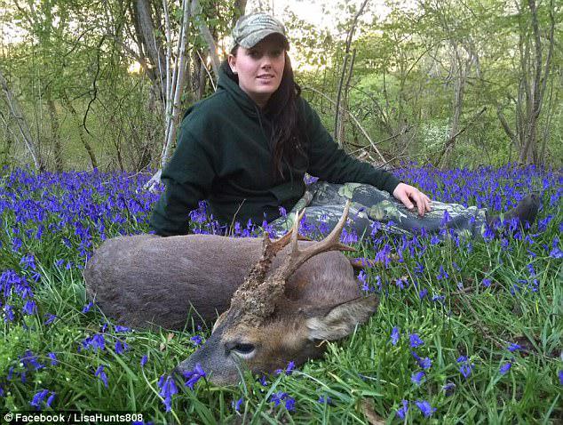 She posed for this photograph and uploaded it online with the caption: 'Spring is here!!! Who else is looking forward to Roe Buck season?'