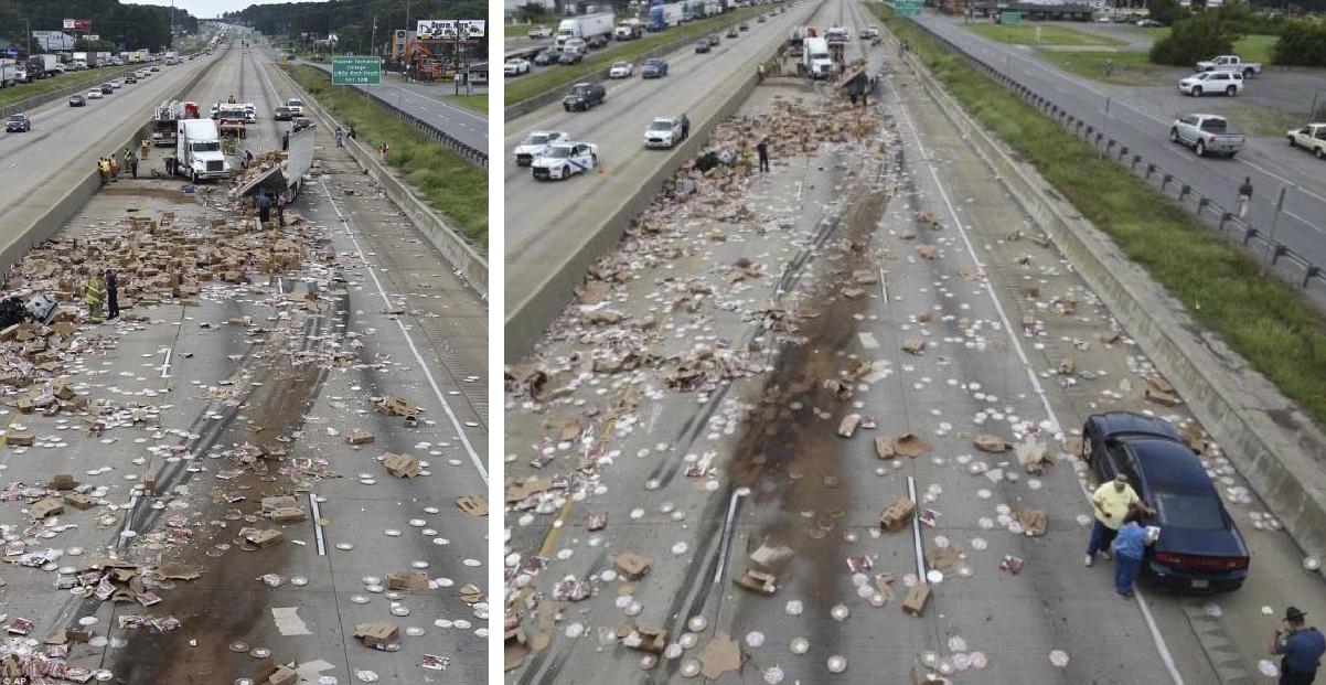 Με 18 χιλιάδες πίτσες «πλημμύρισε» αυτοκινητόδρομος στο Αρκάνσας – Έπεσαν από φορτηγό