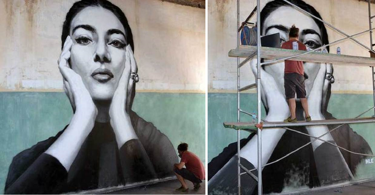 Ένα υπέροχο γκράφιτι 5,5 μέτρων με θέμα την Μαρία Κάλλας στην πόλη της Πάτρας