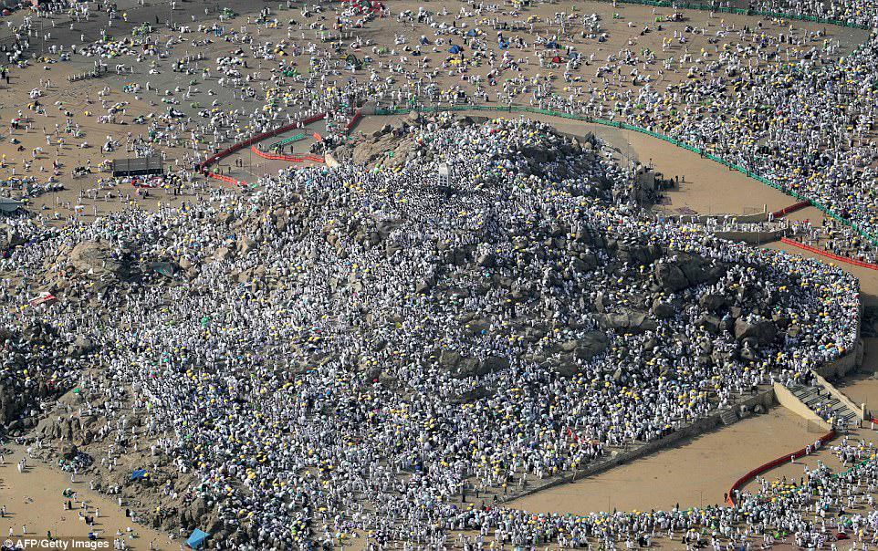 Two million Muslims from around the world began gathering on Mount Arafat today for the highlight of the hajj pilgrimage to Saudi Arabia dedicated to prayers and reflection