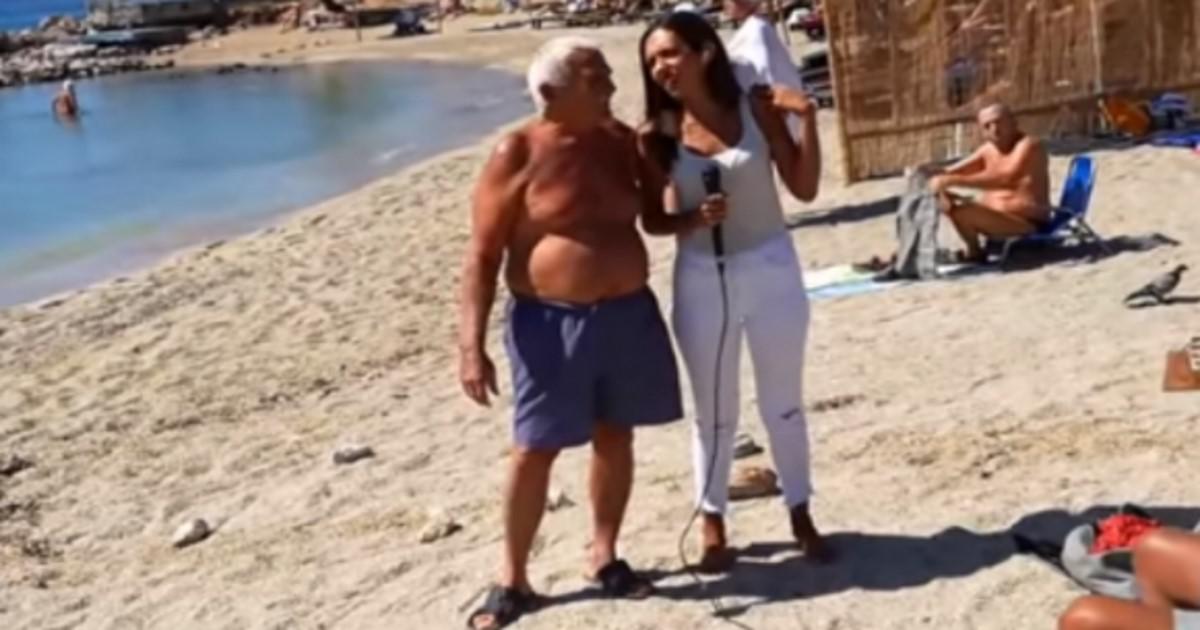 Ασυγκράτητος παππούς «χουφτώνει» on air δημοσιογράφο του ΣΚΑΪ στην παραλία Αλίμου