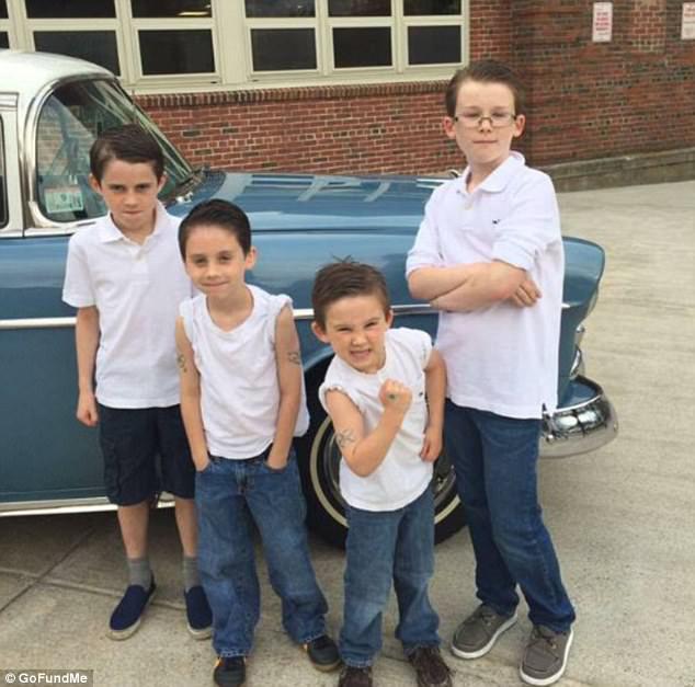 Happier times: Devin (pictured second from right, with his three brothers) has been described by his family as a child who loves to snowboard, and play soccer and lacrosse