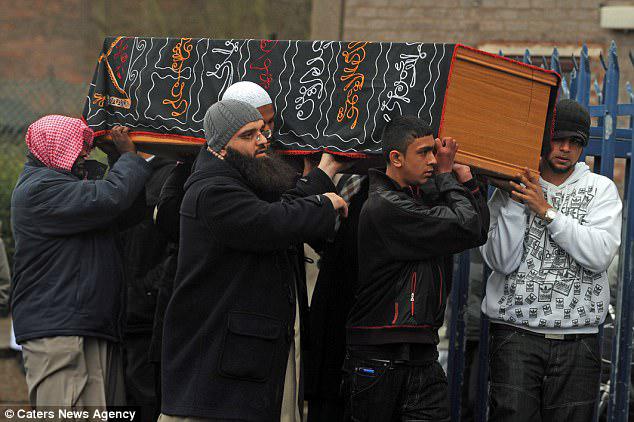 Mourners carrying the coffin during the funeral of Khyra Ishaq the girl, pictured, in 2008