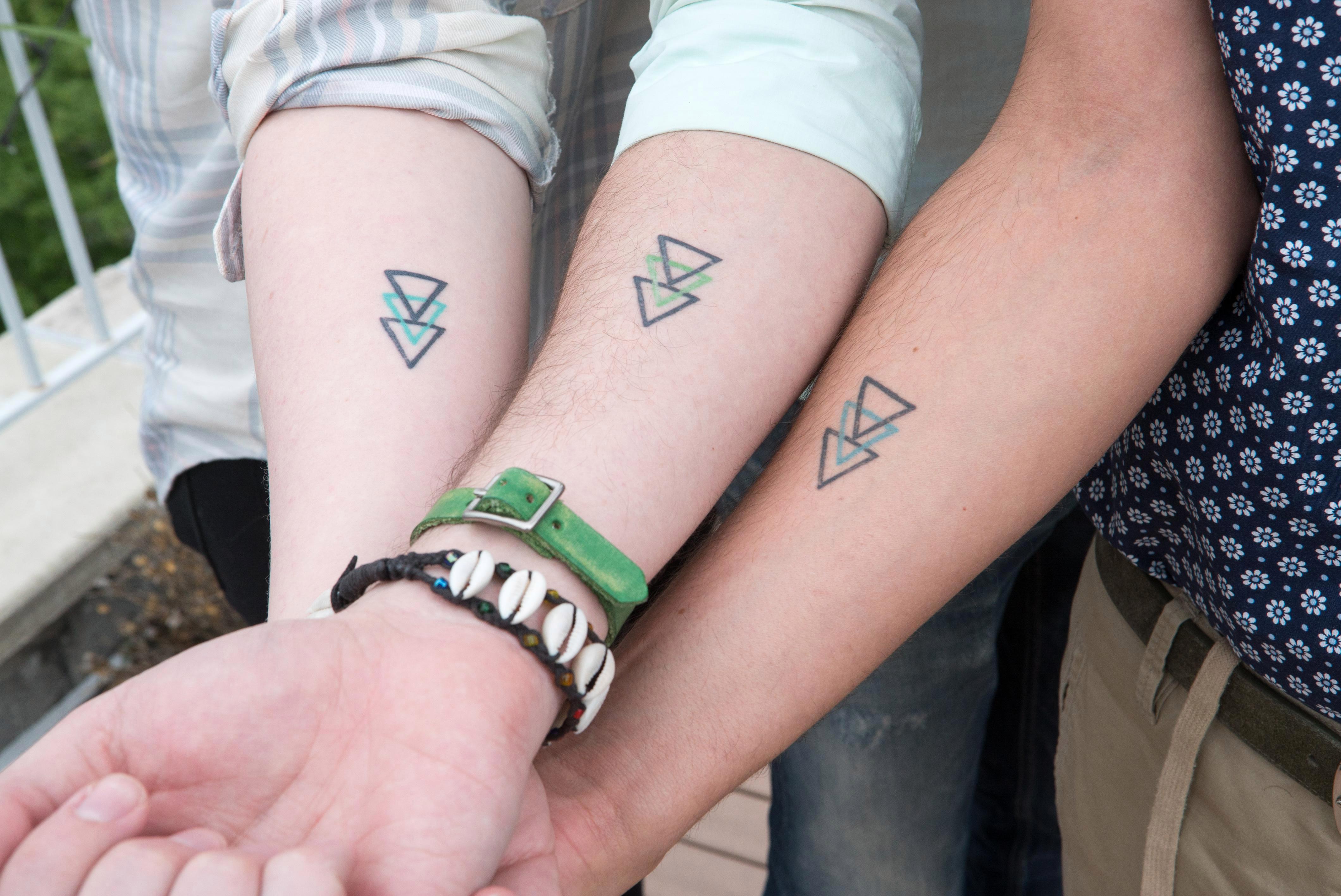  They sport matching tattoos on their forearms celebrating their relationship