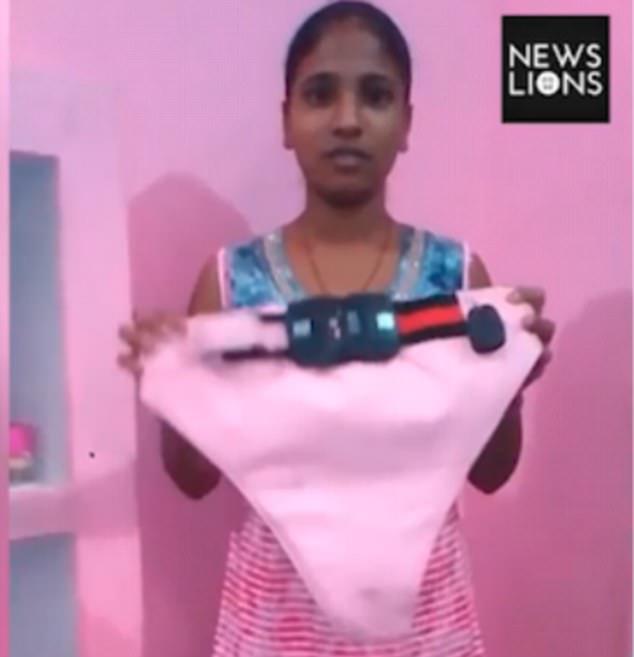 Seenu Kumari, who was born into a poor family in Farrukhabad, Uttar Pradesh, spent less than £50 in creating the pants which comes with an emergency call button and a combination lock
