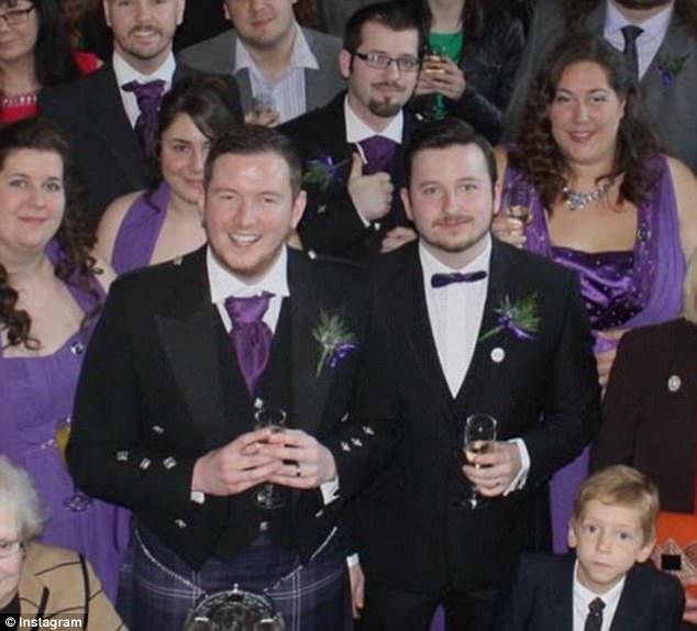 Ross met fellow nurse Iain on a dating app and they had an open relationship. They married in 2014 (pictured) just days after Pav had moved in to their apartment