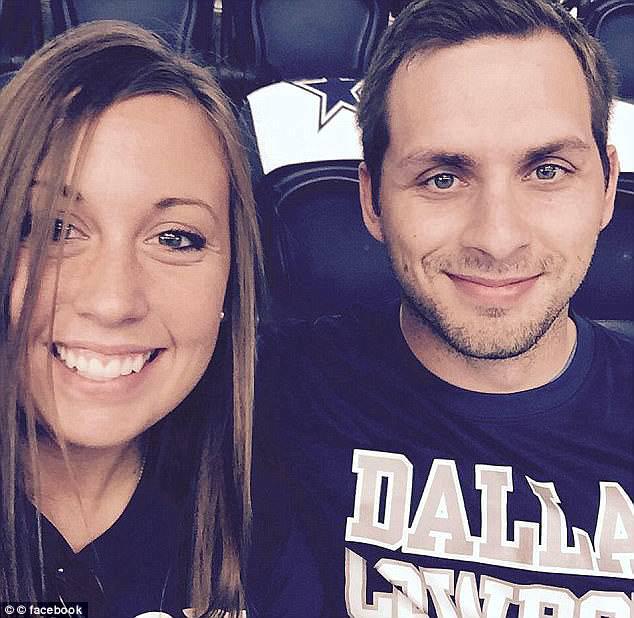 Goline, pictured with her husband, brought students back to her Jonesboro apartment for intercourse and allegedly had sex with two pupils on the same dayÂ 