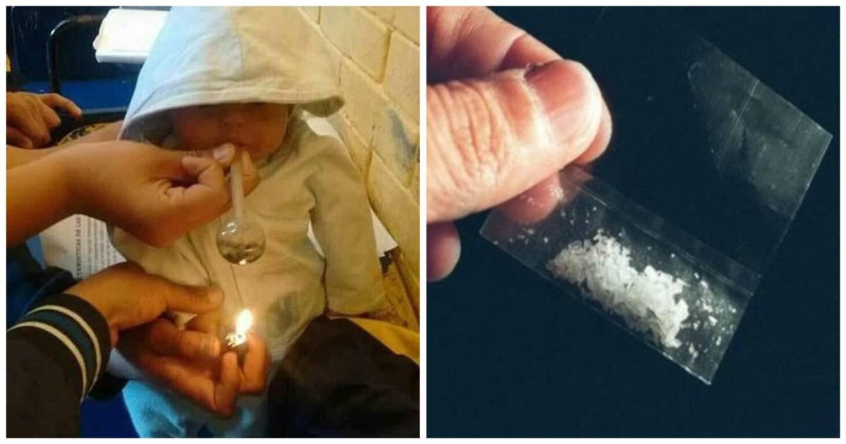 Άντρες δίνουν σε μωρό να καπνίσει πίπα με ναρκωτικό και η φωτογραφία έχει προκαλέσει την οργή του διαδικτύου
