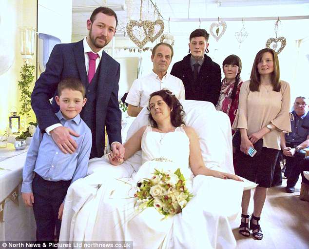 Tracey Keers, pictured with husband Steven and seven-year-old son Kieran, married just days before she died aged 33