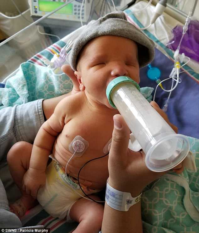 Heartbreaking: Little Jackson (pictured) was born on April 9 without any eyesÂ 
