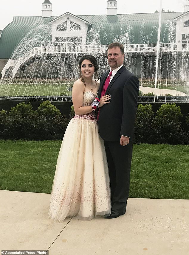 Robert Brown (pictured) took his late son Carter Brown's girlfriend Kaylee Suders to her high school prom one month after Carter died in a car accident on the way home to surprise her