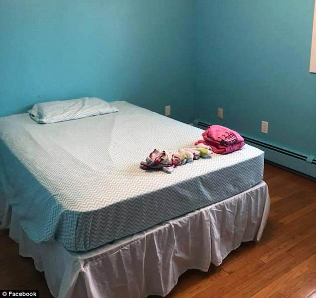 Amanda Mitchell, of Newfoundland, Canada, stripped her nine-year-old daughter's room of everything but her bed and one pair of clothes as punishment for 'acting like an a*****e'Â 