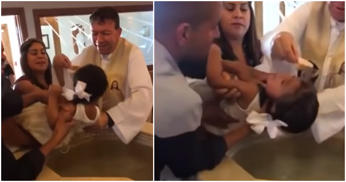 3χρονη πιτσιρίκα βρίζει ασταμάτητα τον παπά την ώρα που την βαφτίζει
