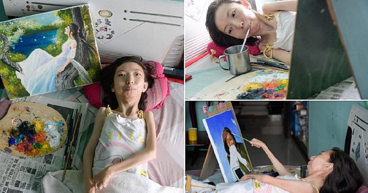 Παράλυτη γυναίκα που έμεινε 32 χρόνια στο κρεβάτι ζωγραφίζει εκπληκτικά και είναι σήμερα μια διάσημη καλλιτέχνιδα