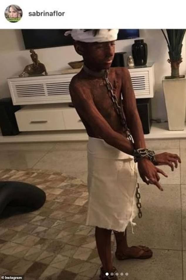 A nine-year-old boy in northeastern Brazil was dressed up as a slave for his private school's Halloween party on Monday. His mother shared photos of the costume on InstagramÂ 