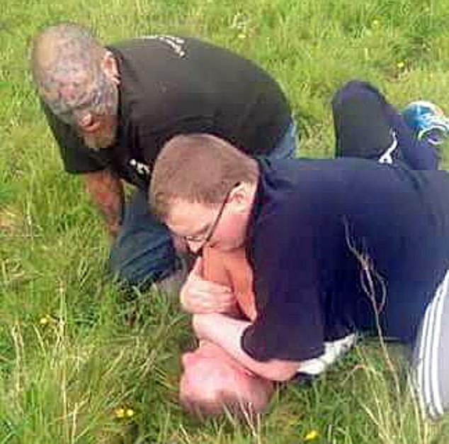 Viper MacDonald, 49, and his 18-year-old son Brandon restrained John Bermingham, 52, while waiting for police atÂ Hallglen Park in Falkirk