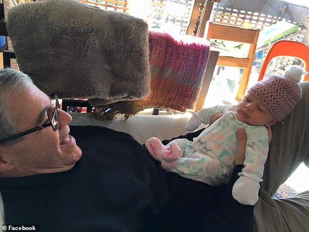 The Friedman family released a statement in light of the deaths saying: 'Our family is devastated at the loss of our beloved Ela. At this point we need time to grieve together and we ask for privacy.' Friedman's father Barry pictured above with baby Ela
