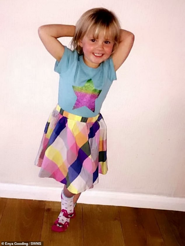 Cayla (pictured before her diagnosis) had been preparing to start primary school when she became ill in July last year â her parents said they 'broke down' when she was diagnosed