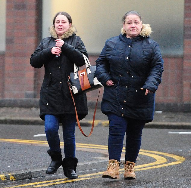 Margaret Wade, 38 (left), and Marie Sweeney, 37 (right) outside the High Court in Glasgow, where they were each sentenced to six years in prisonÂ 
