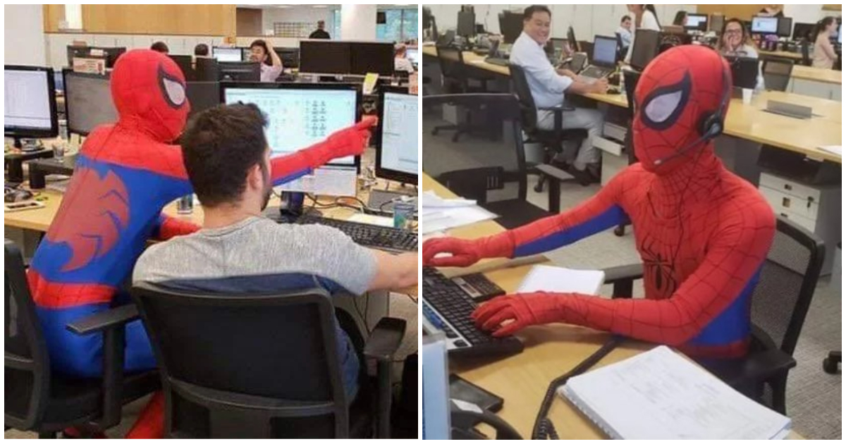 Άντρας παραιτήθηκε από την τράπεζα που δούλευε και την τελευταία μέρα πήγε ντυμένος Spider-Man