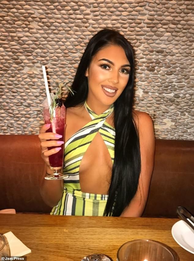 Holly, pictured here on a night out, posted the viral pictures as a joke, but some didn't think it was funny