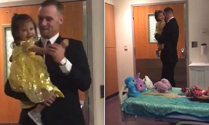 Μπαμπάς χορεύει με την 2 ετών κόρη του που πάσχει από λευχαιμία όπως ακριβώς αρμόζει σε μια πριγκίπισσα