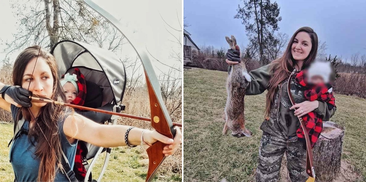 Γυναίκα βγαίνει για κυνήγι με την 9 μηνών κόρη της και αισθένεται περήφανη για αυτό
