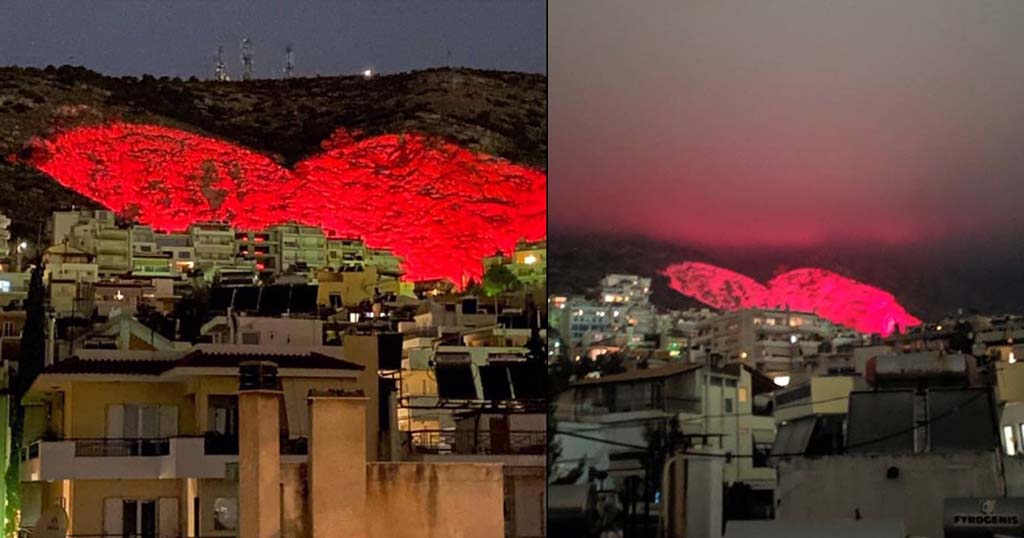 Δήμος Χαϊδαρίου: Η μεγαλύτερη φυσική καρδιά φωτίστηκε χτες το βράδυ