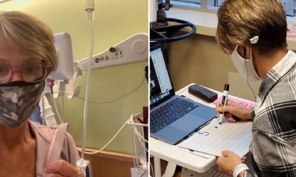 Δασκάλα με καρκίνο κάνει μάθημα στους 5χρονους μαθητές της την ώρα της χημειοθεραπείας
