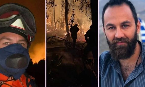 Εθελοντής στη μάχη με τις φλόγες στην Πεντέλη ο Κώστας Αναγνωστόπουλος